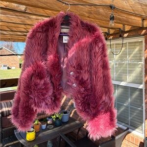 Free People Pink (Mesa Rosa) Faux Jacket, worn once, like new with tags! :)